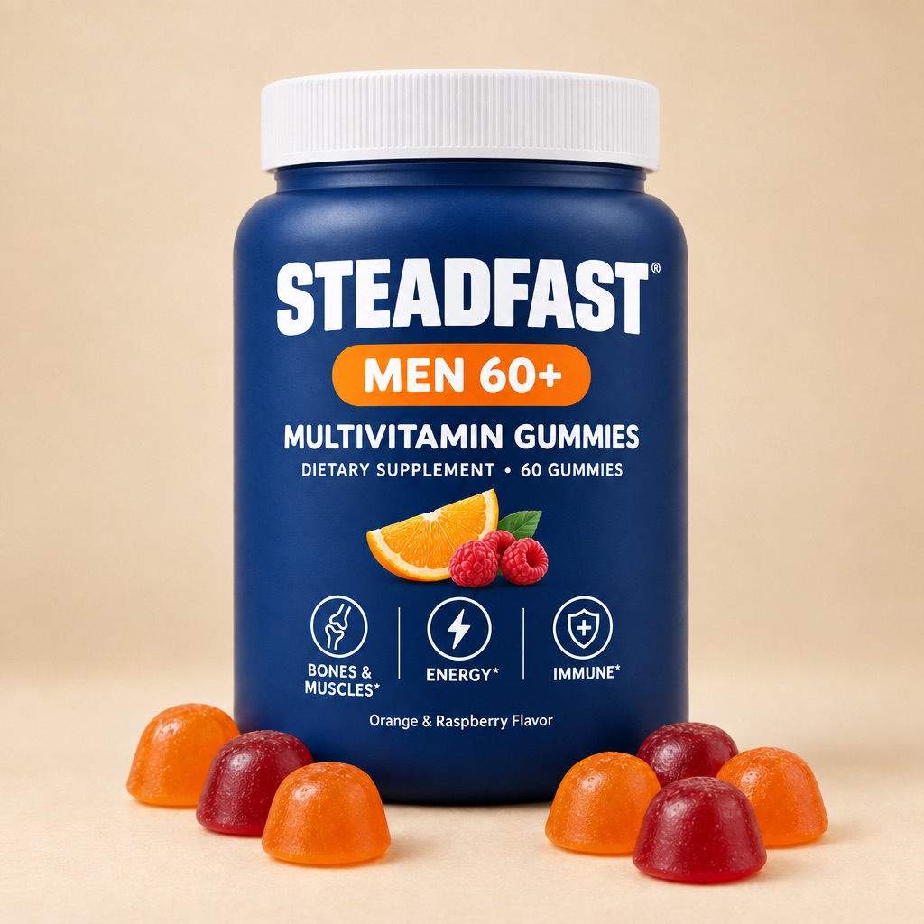 Steadfast Men 60+ Multivitamin Gummies bottle